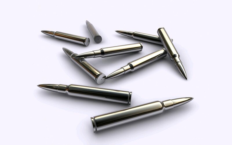 Metallic Bullets on White