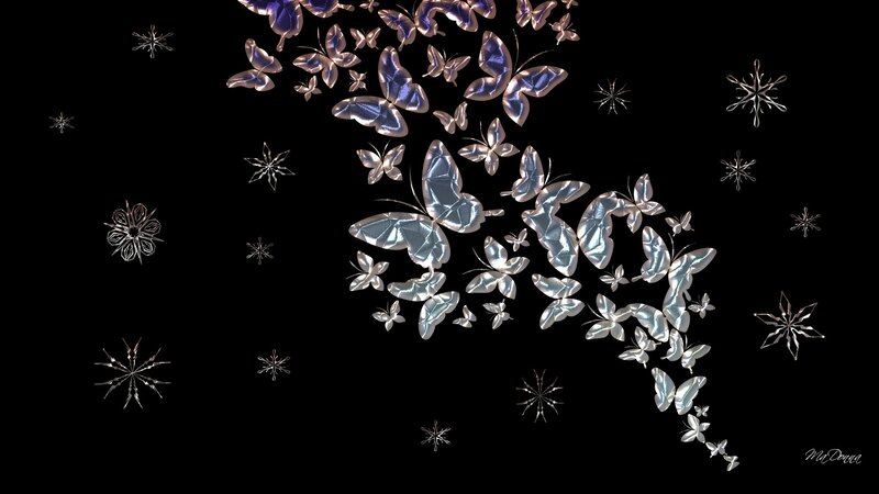 Metallic Butterflies and Snowflakes