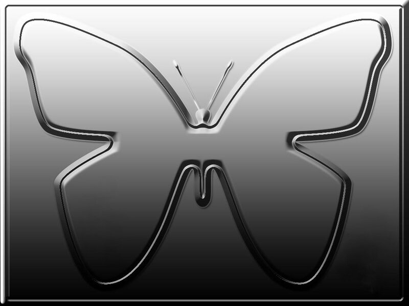 metallic butterfly emblem