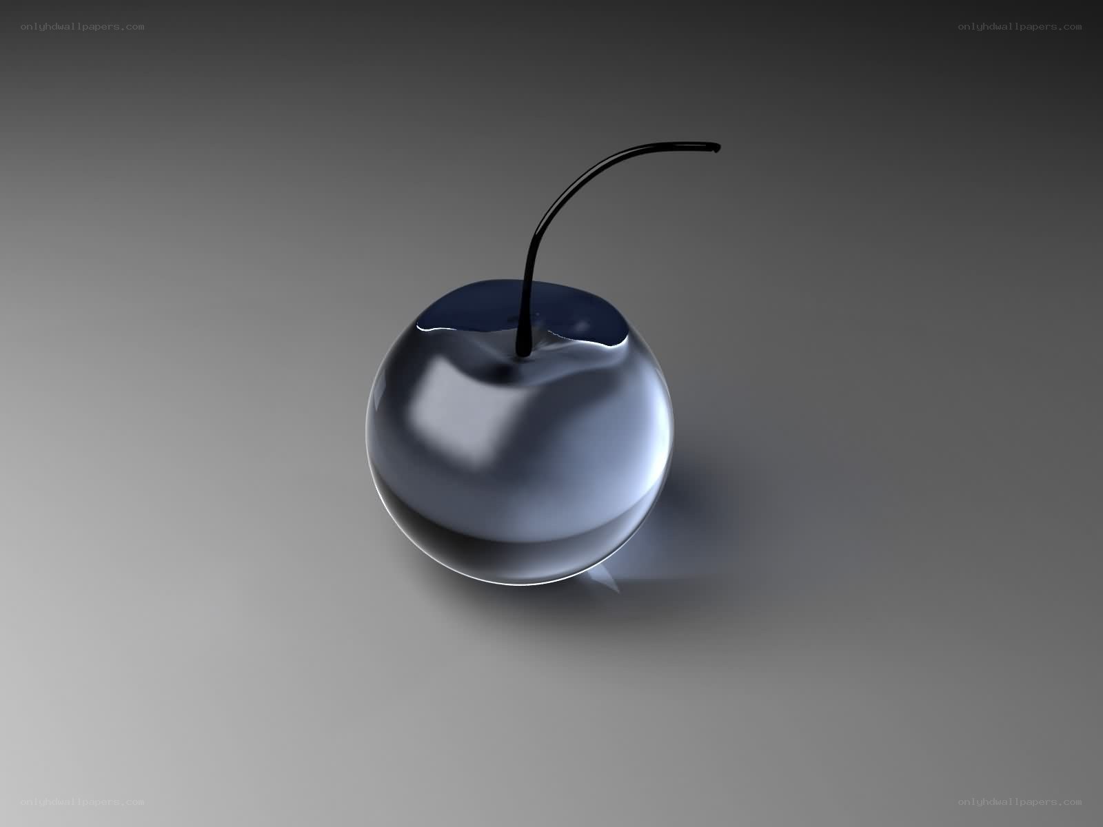 metallic cherry sculpture
