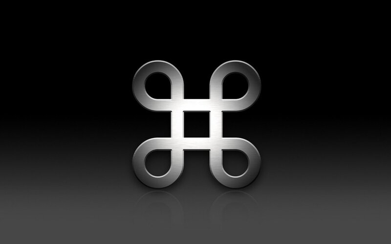 Metallic command symbol