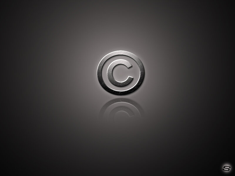 metallic copyright symbol