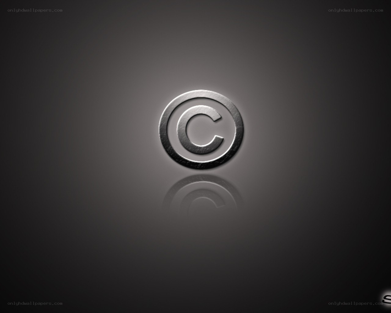 metallic copyright symbol