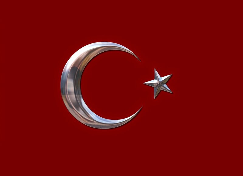 Metallic Crescent and Star