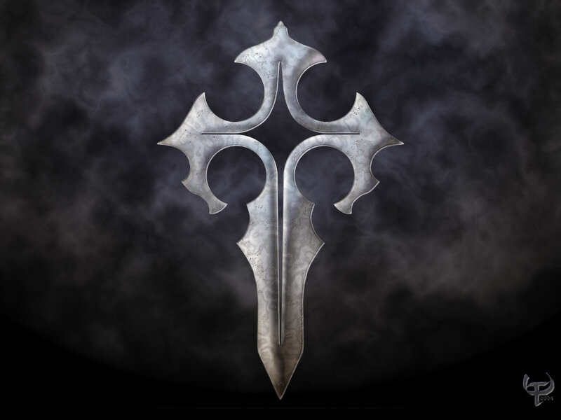 Metallic Cross Symbol — Silver