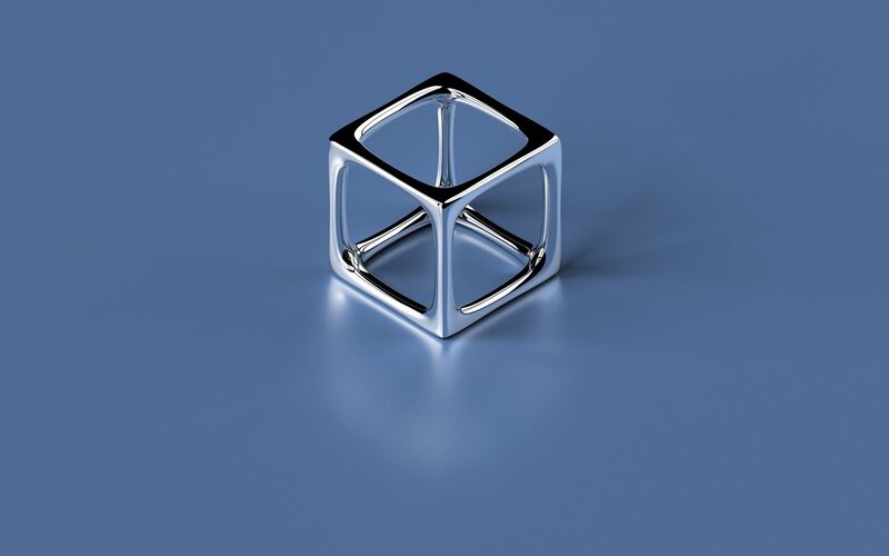 Metallic Cube Frame