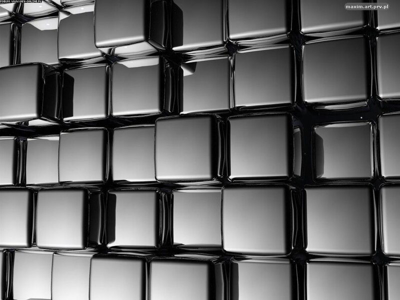 Metallic cube grid pattern