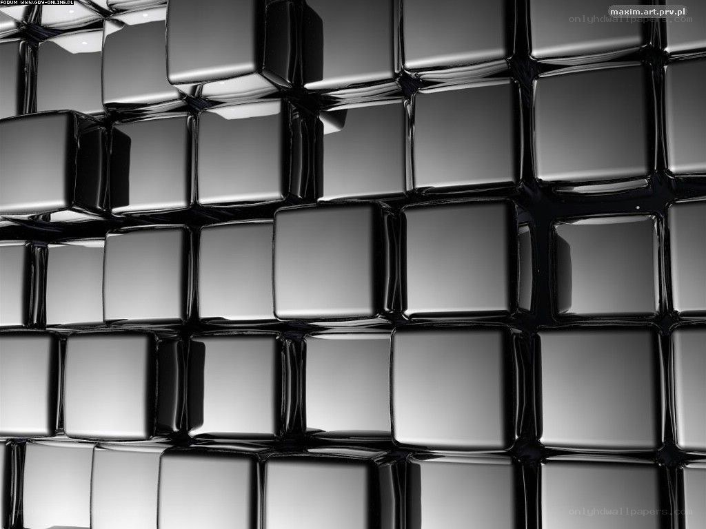 Metallic cube grid pattern