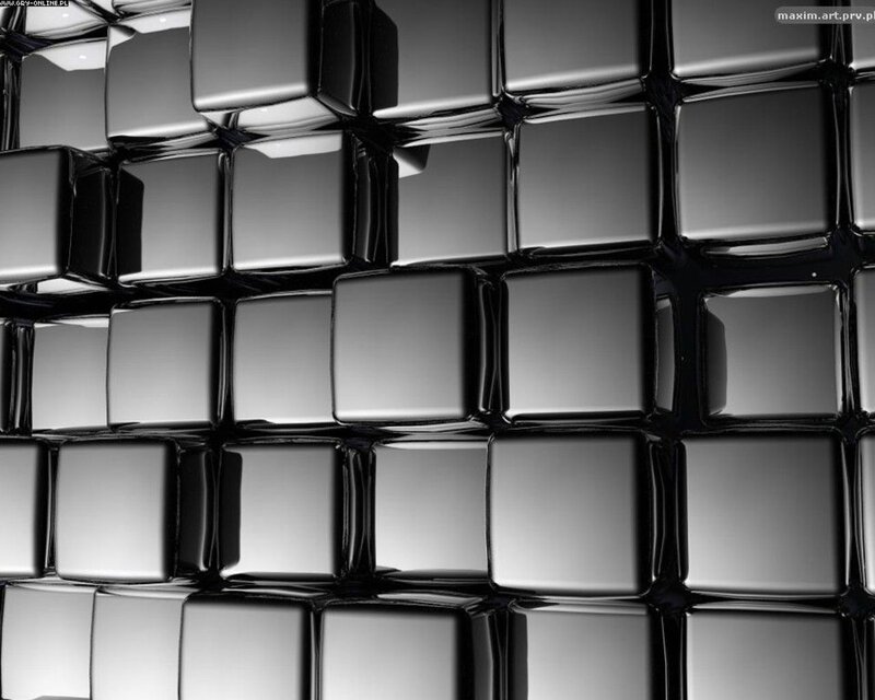 Metallic cube grid pattern