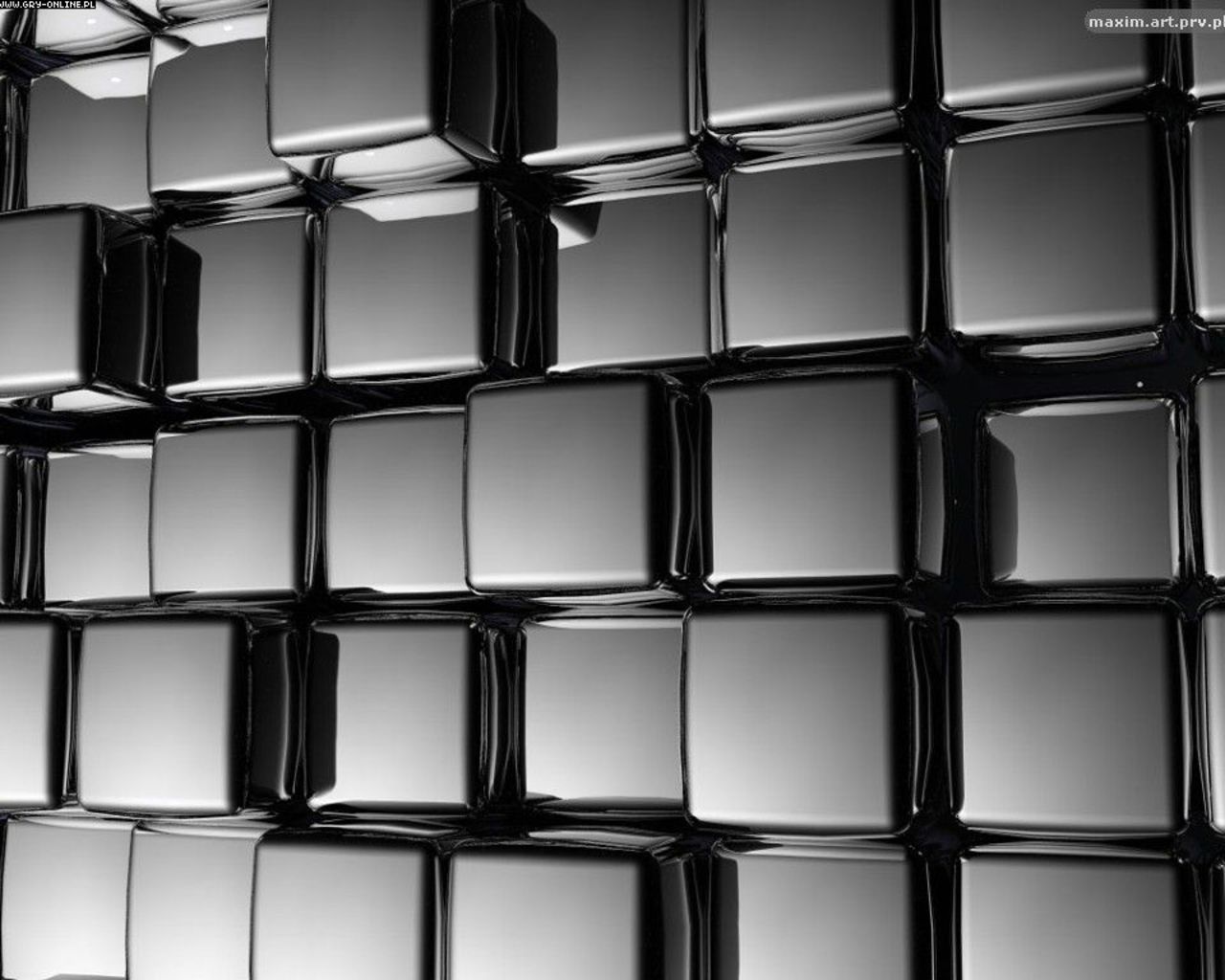 Metallic cube grid pattern