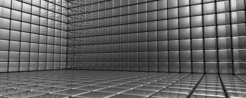 metallic cube room interior