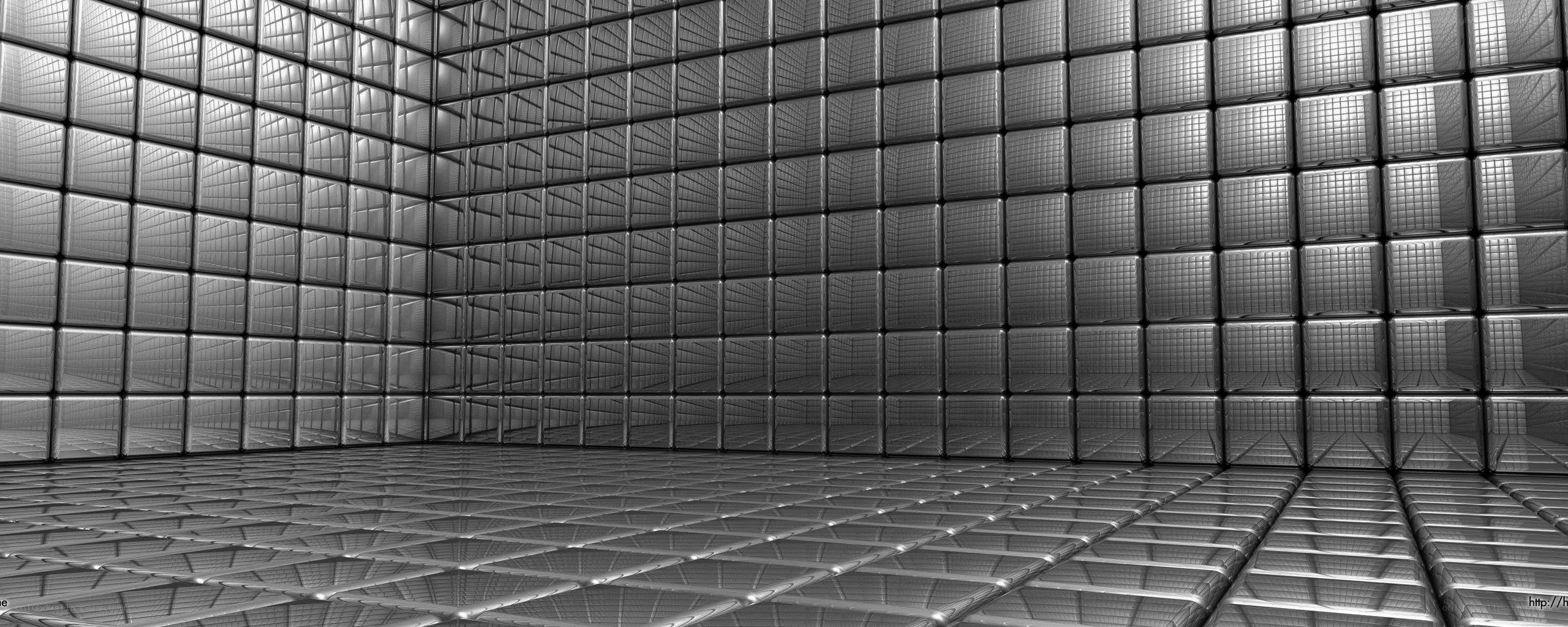 metallic cube room interior