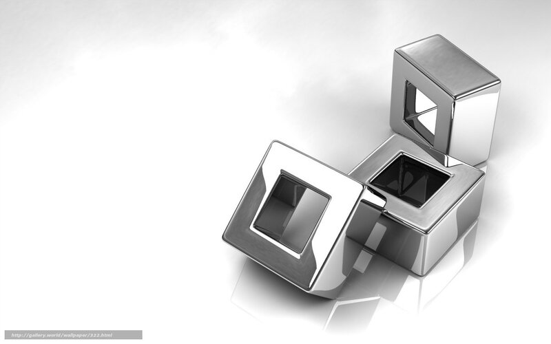 Metallic cube shapes