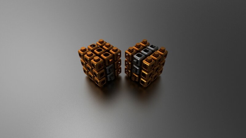 Metallic cube structures