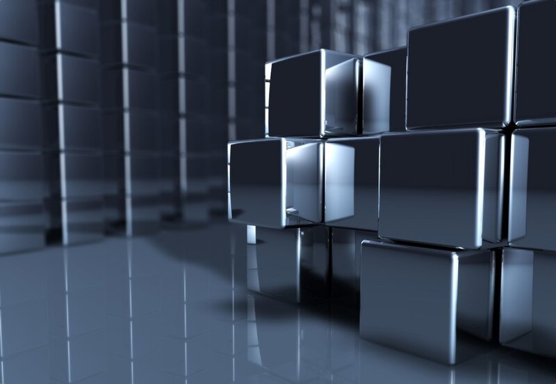 Metallic cubes in a dark room