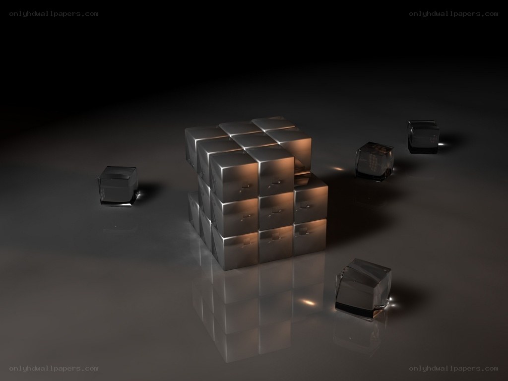 Metallic cubes in dark space