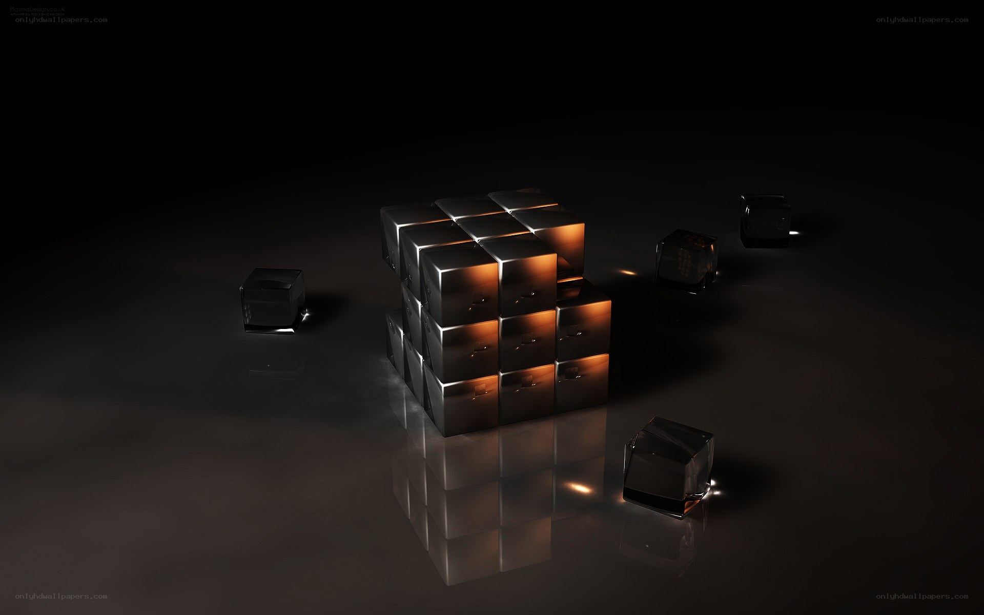 Metallic cubes in dark space