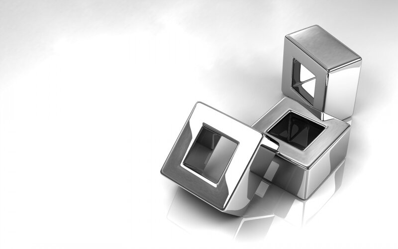 Metallic Cubes on White — Minimalist