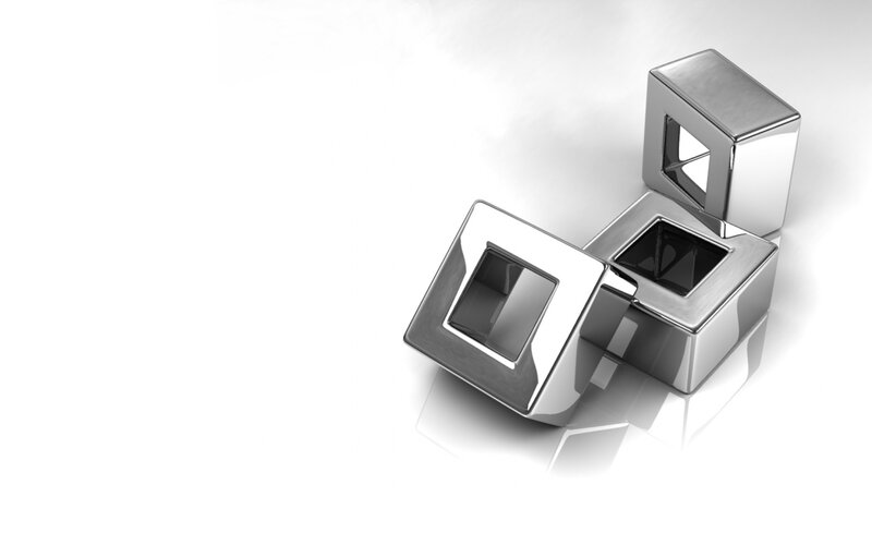Metallic Cubes on White