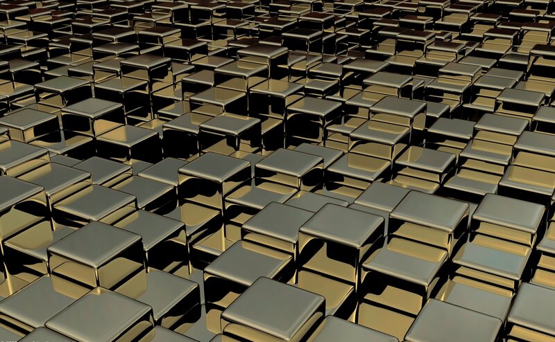 Metallic cubes pattern