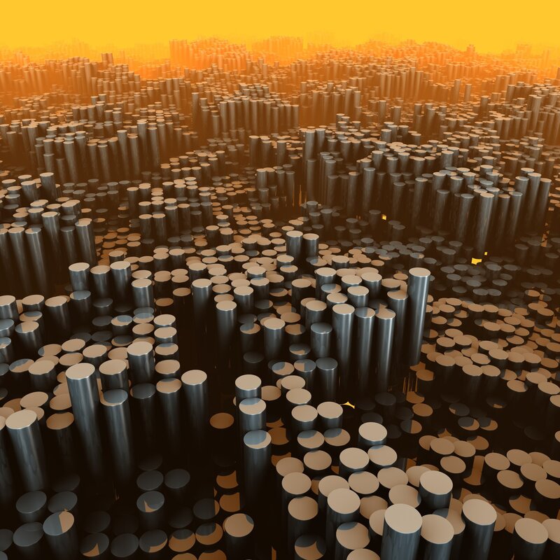 Metallic Cylinders Landscape