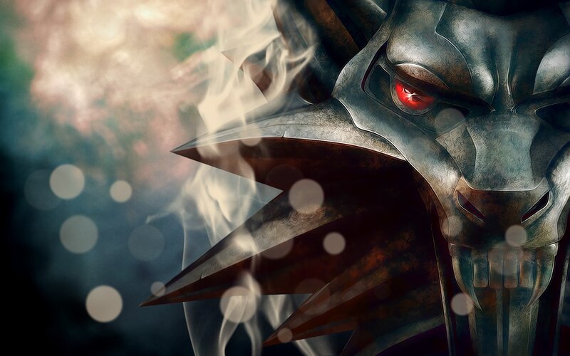 Metallic Demon Head — Gray, Dramatic