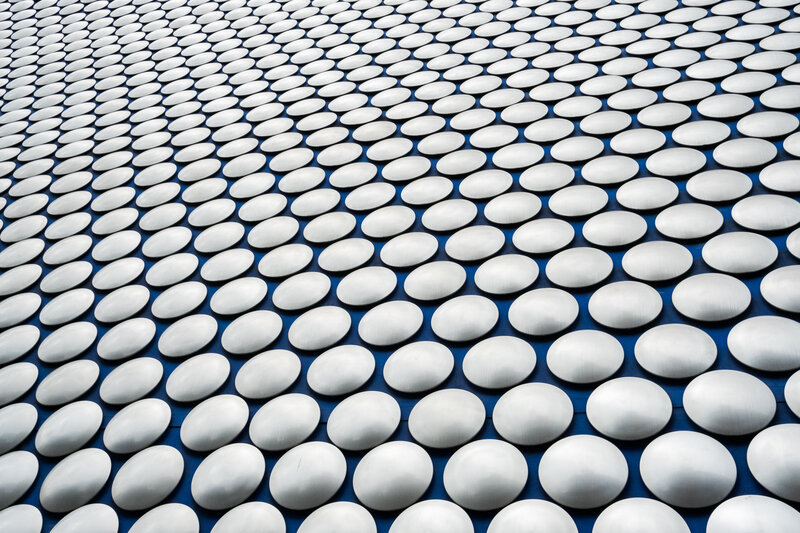 Metallic dome pattern facade