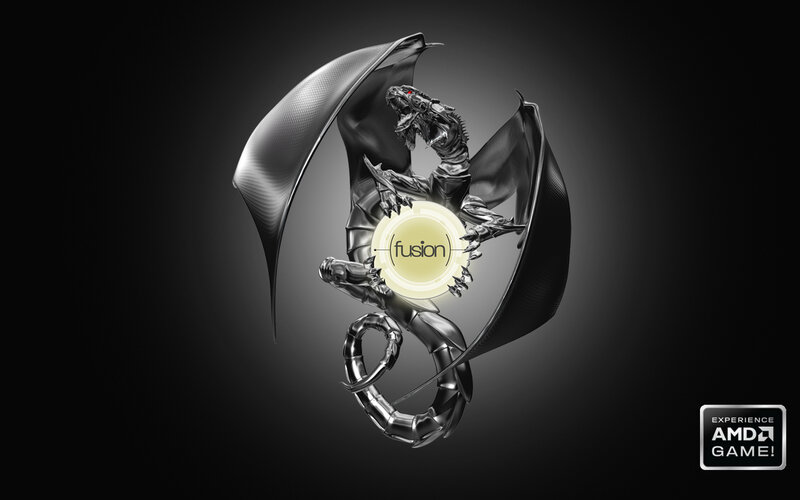 Metallic Dragon with Fusion Logo — Black