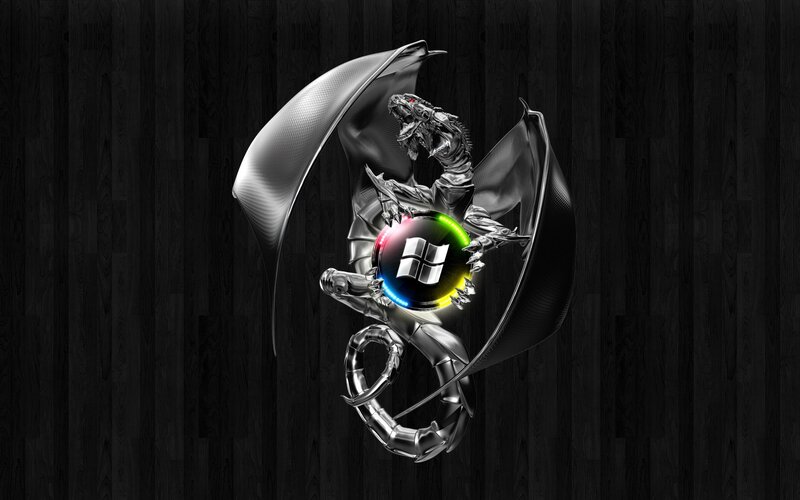 Metallic Dragon with Logo