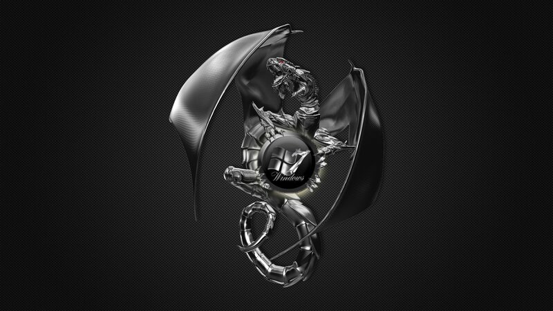metallic dragon with windows logo