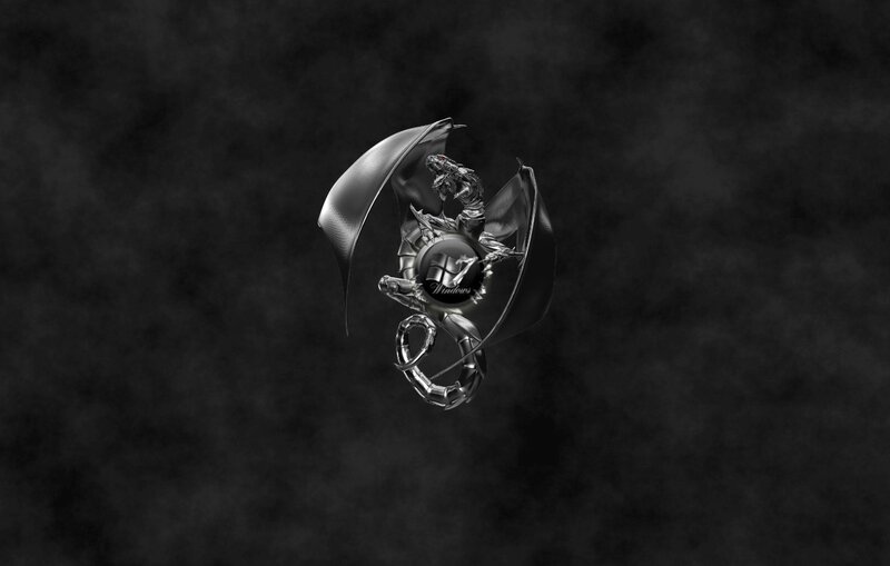 Metallic dragon with Windows logo