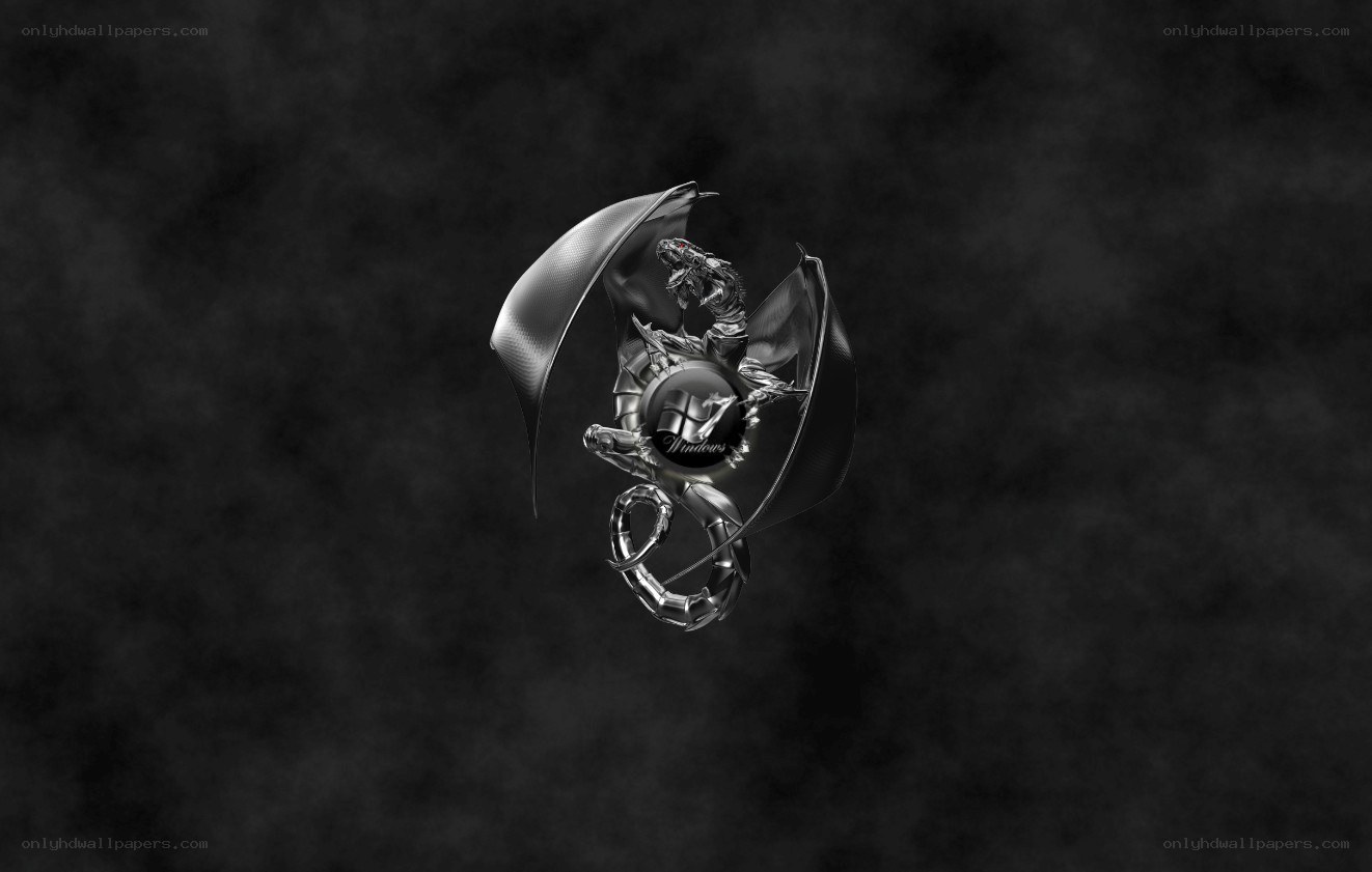 Metallic dragon with Windows logo