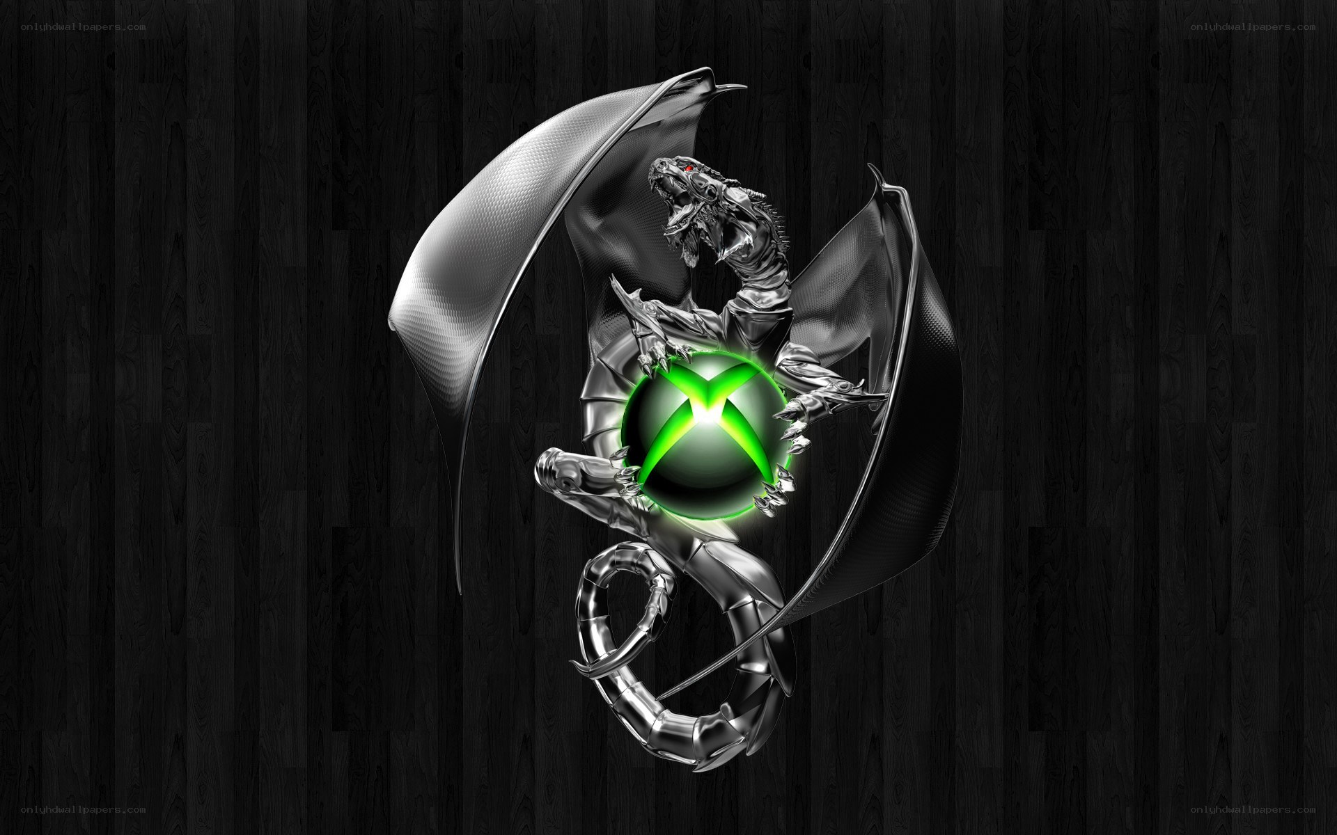 Metallic dragon with Xbox logo