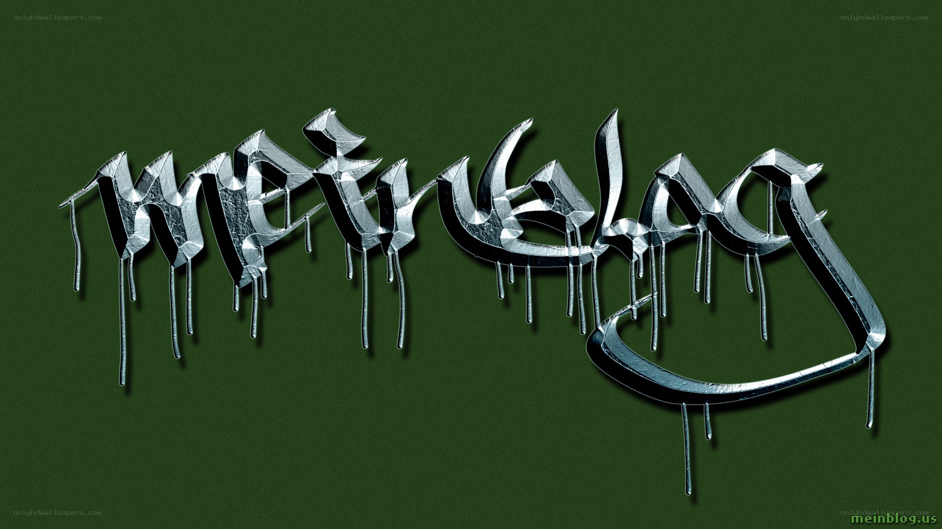 metallic dripping text logo