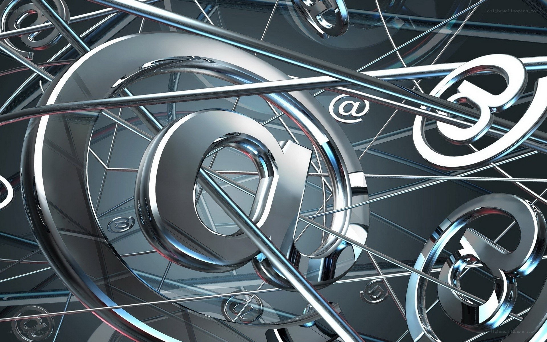 Metallic email symbol design