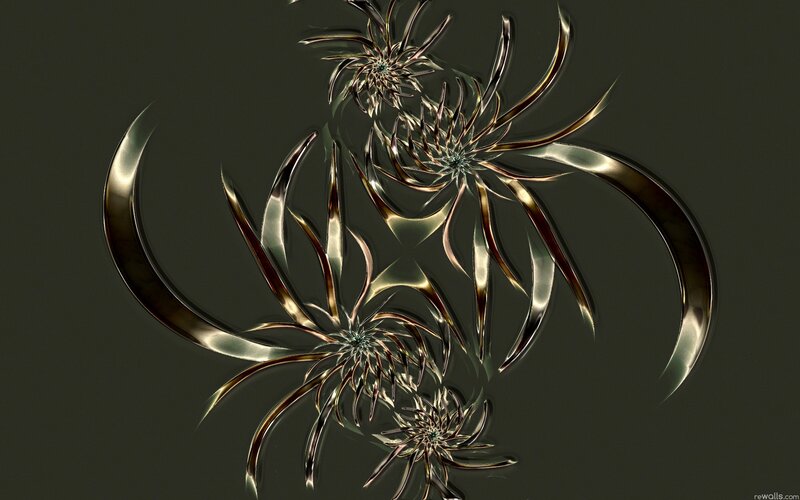 Metallic fractal flower design