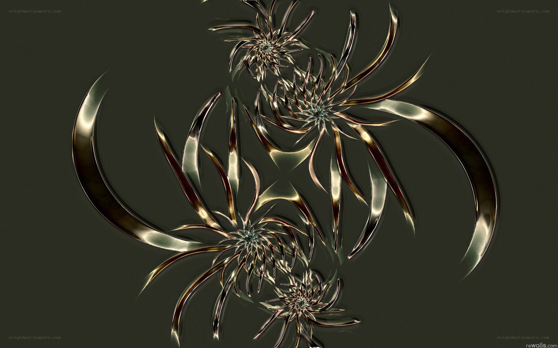 Metallic fractal flower design