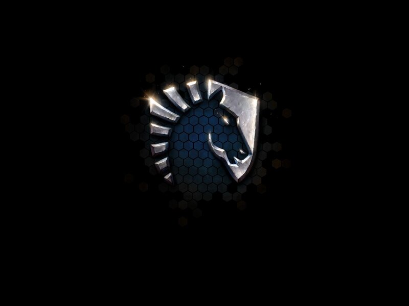 metallic horse head logo