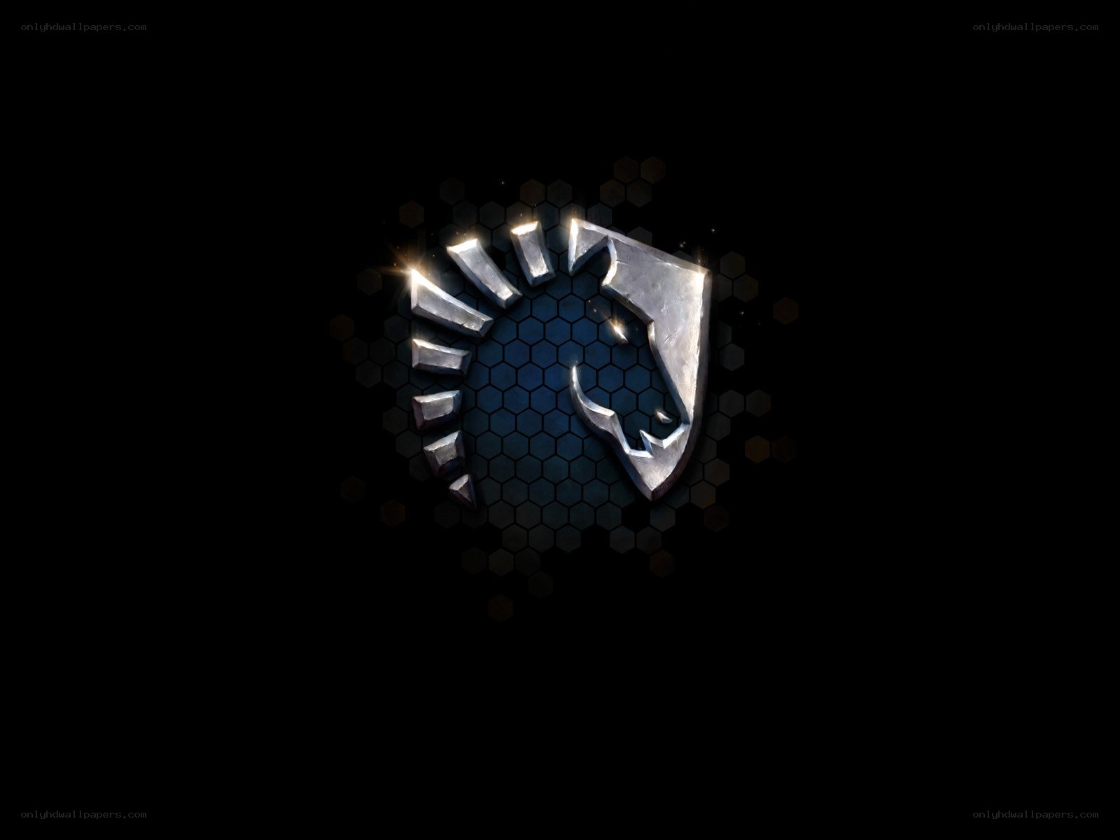 metallic horse head logo