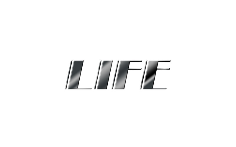 metallic life text