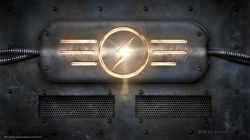 metallic lightning logo panel