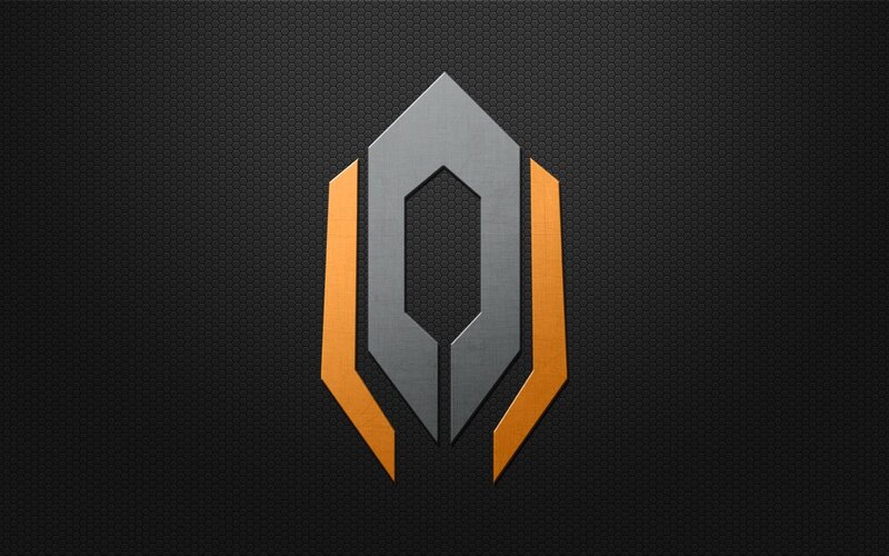 metallic logo on textured background