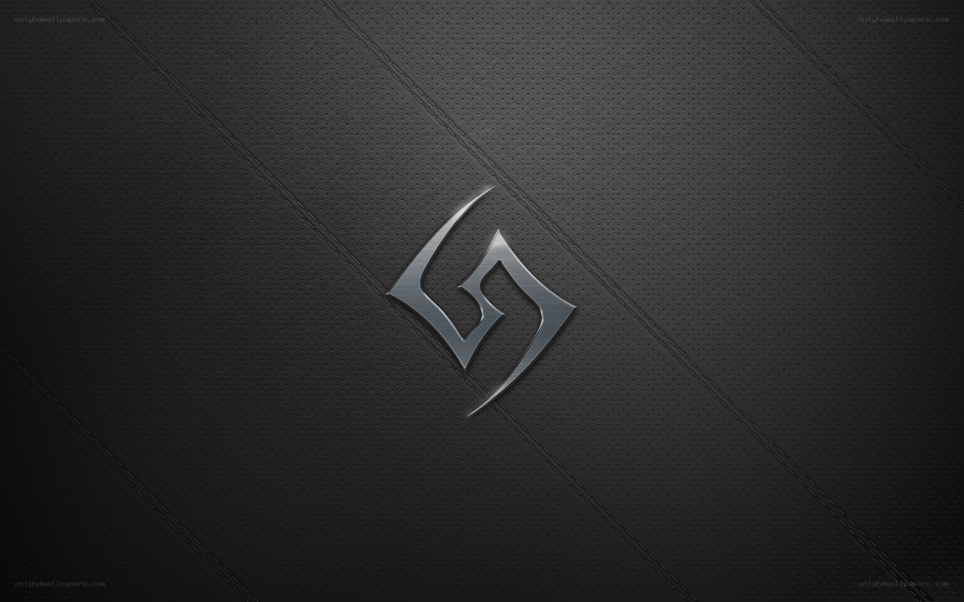 metallic logo on textured background