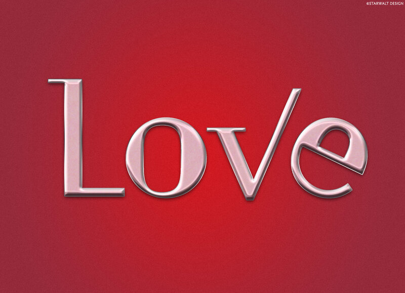 Metallic Love Text