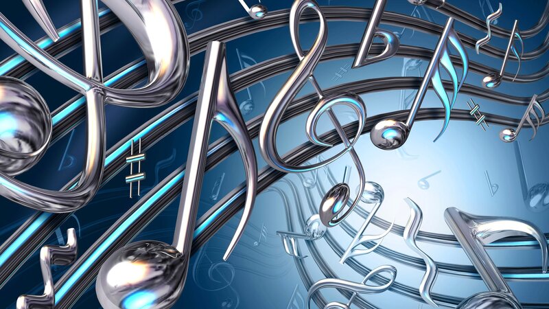 Metallic Music Notes