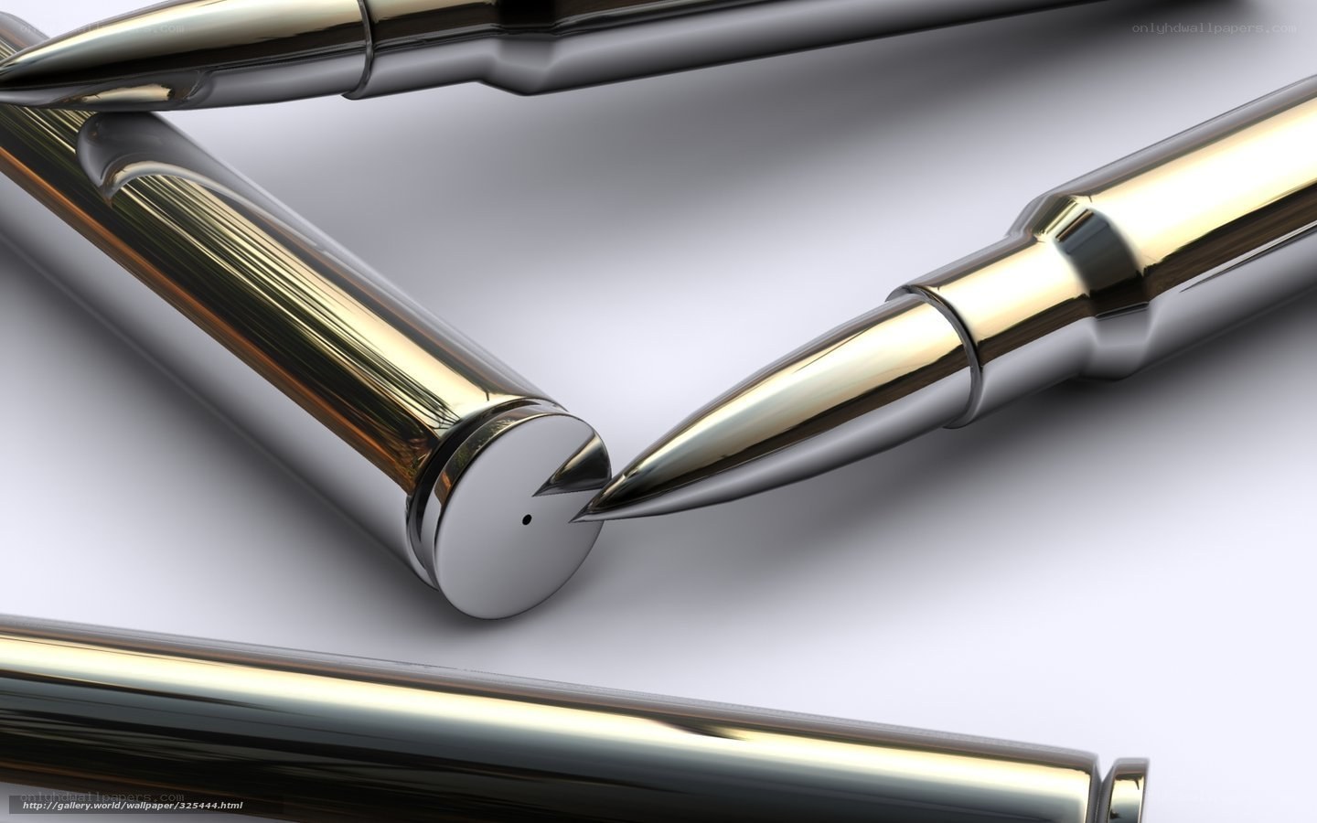 Metallic pens in bullet design