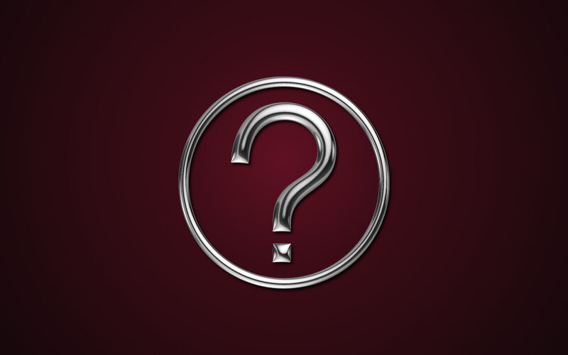 metallic question mark symbol