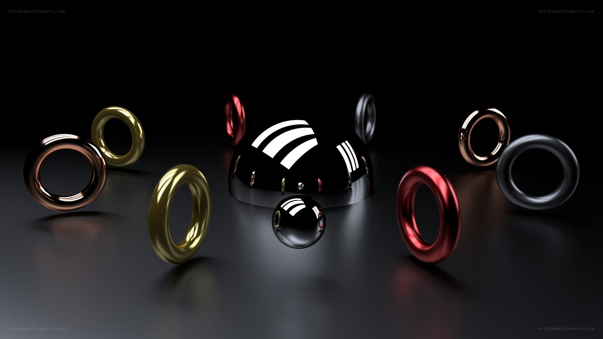 Metallic rings and spheres
