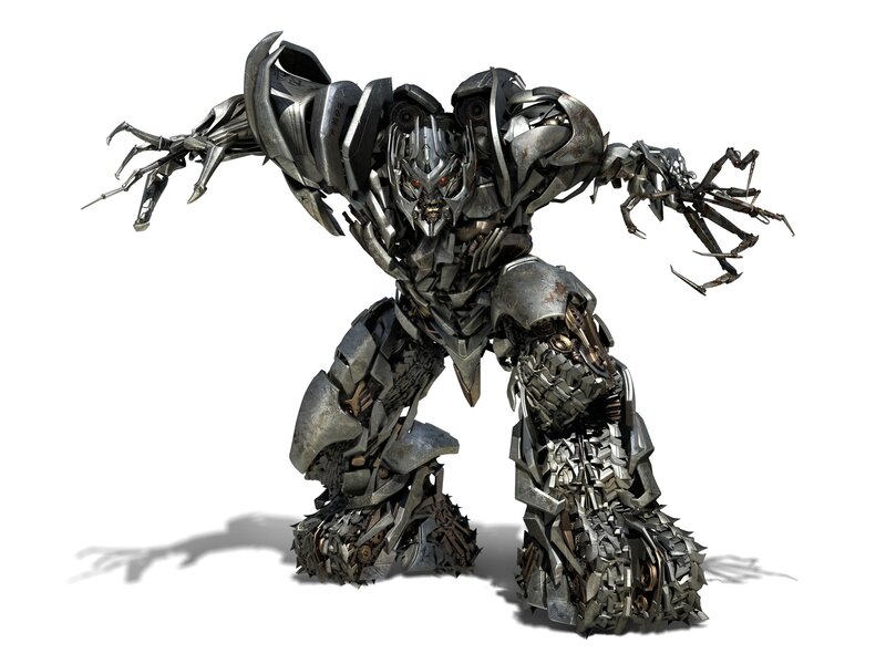 Metallic Robot Figure — Gray, Intense