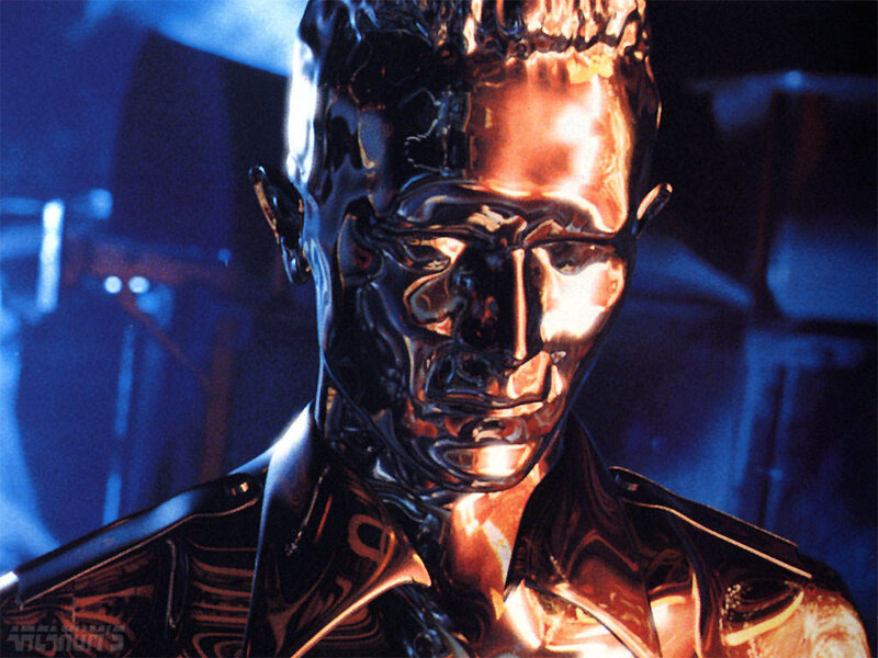 Metallic Robot Head — Black